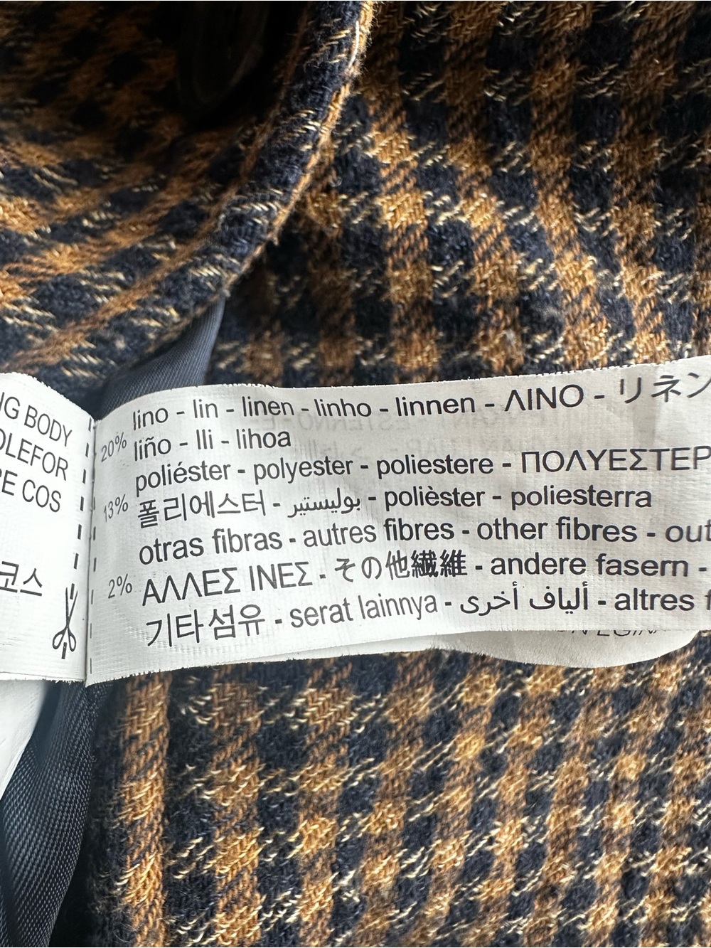 Zara Houndstooth Long Button Up Coat - Brown XS - Picture 10 of 10
